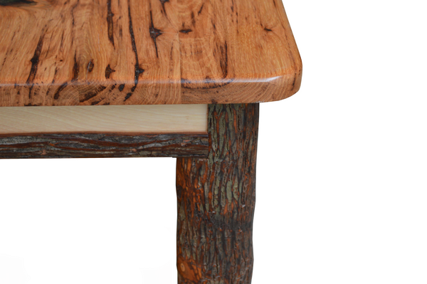 Hickory Solid Wood End Table with Shelf Option