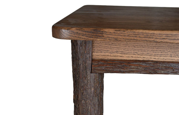 Hickory Solid Wood End Table with Shelf Option