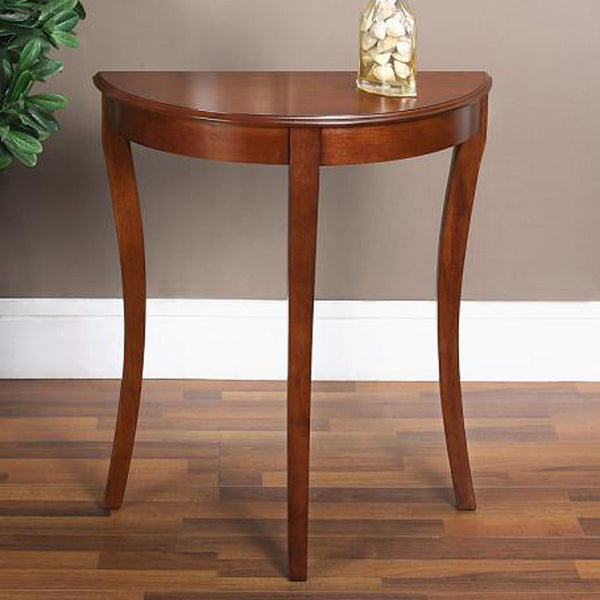 Flower Display Table Half Moon Crescent Cherry Finish 25 Width
