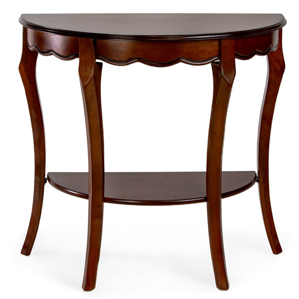Half Moon Console Entryway Table Dark Cherry