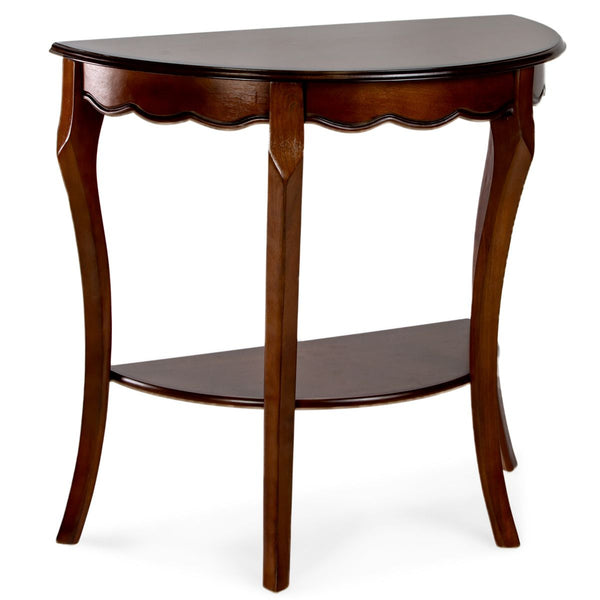 Half Moon Console Entryway Table Dark Cherry