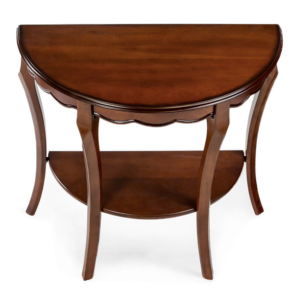 Half Moon Console Entryway Table Dark Cherry