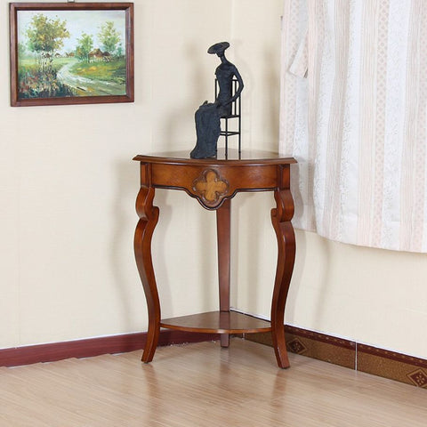 Elegant Corner Table Living Dining Room Cherry Color