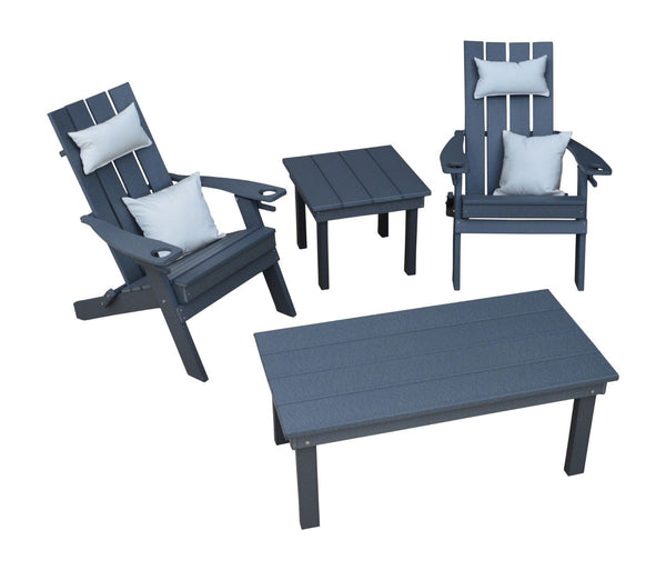 Hampton Folding Adirondack Chair w/ Cupholders in HDPE Poly