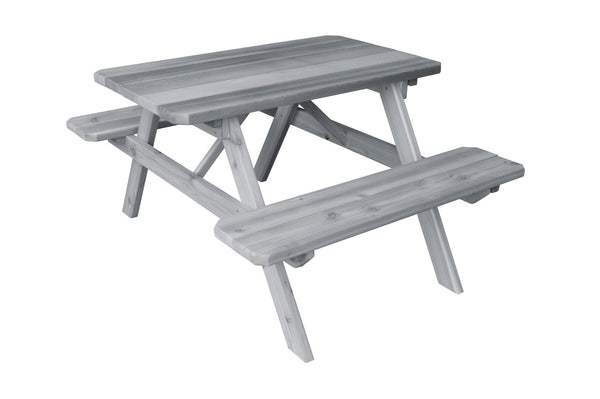 Cedar Wood Table w/ Attached Benches