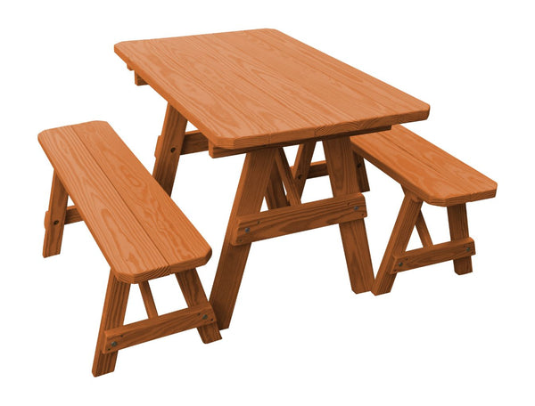 Traditional Table w/ 2 Benches Stained or Painted