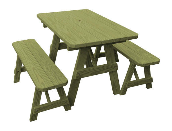 Traditional Table w/ 2 Benches Stained or Painted