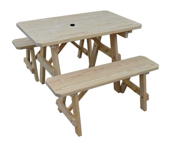 Traditional Table w/ 2 Benches Stained or Painted