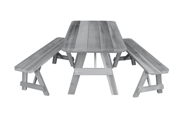 Traditional Table w/ 2 Benches in Cedar