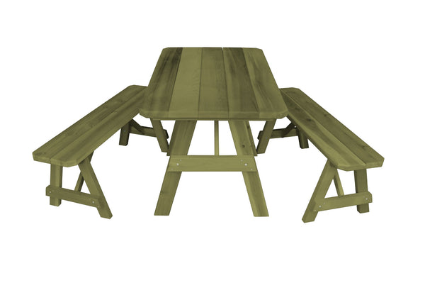 Traditional Table w/ 2 Benches in Cedar