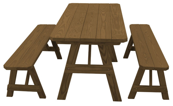 Traditional Table w/ 2 Benches Stained or Painted