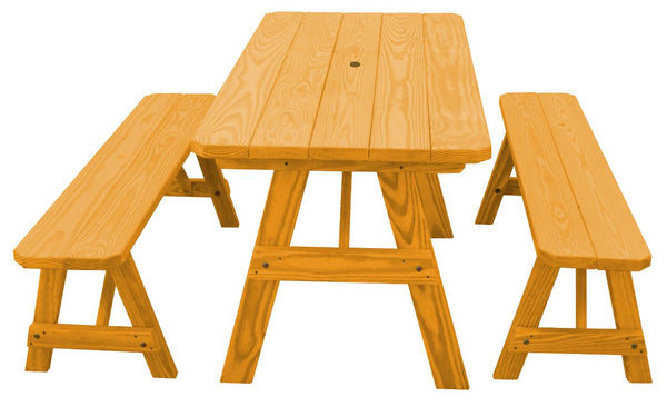 Traditional Table w/ 2 Benches Stained or Painted