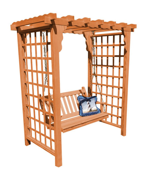 6' Lexington Arbor & Swing in Cedar