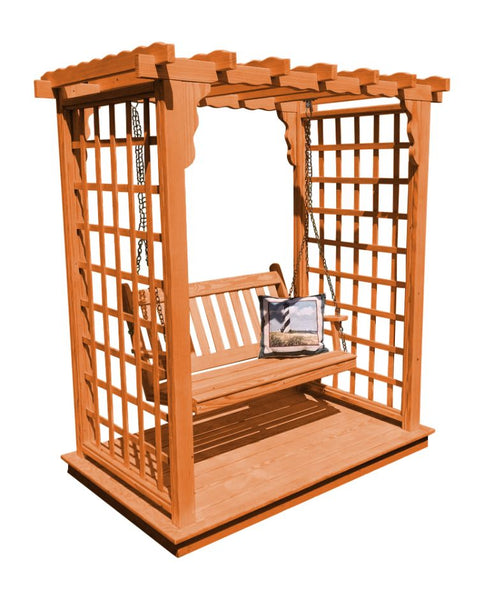 6' Lexington Arbor & Swing in Cedar
