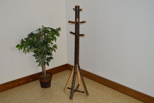 Hickory Split Base Coat Tree - Rustic Hickory