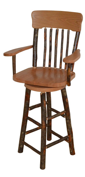 Hickory Panel Back Swivel Barchair