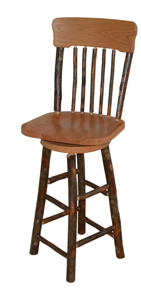 Hickory Panel Back Swivel Barchair