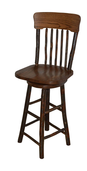 Hickory Panel Back Swivel Barchair