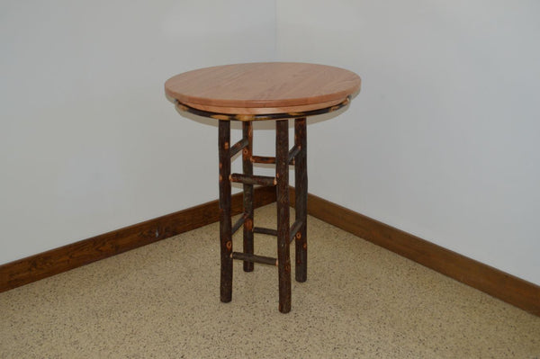 Round Hickory Bar Table