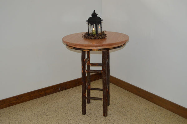 Round Hickory Bar Table
