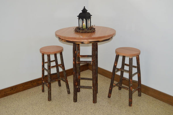 Round Hickory Bar Table
