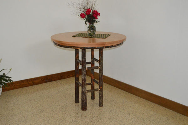 Round Hickory Bar Table