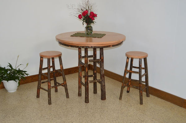 Round Hickory Bar Table