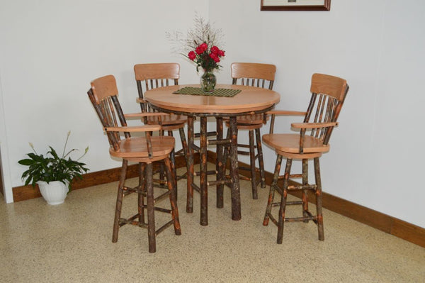 Round Hickory Bar Table