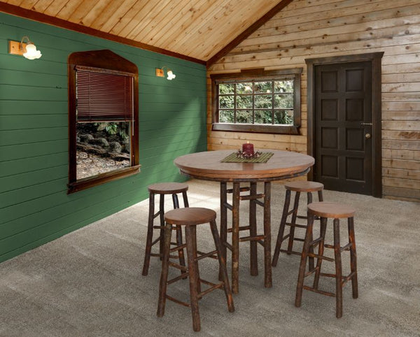 Round Hickory Bar Table