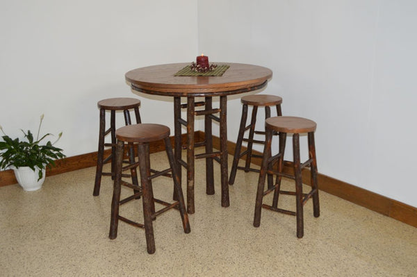 Round Hickory Bar Table