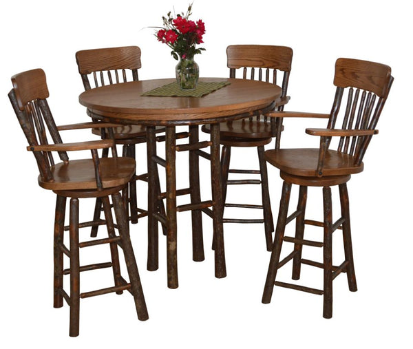Round Hickory Bar Table