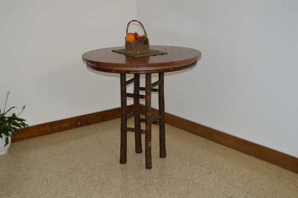 Round Hickory Bar Table