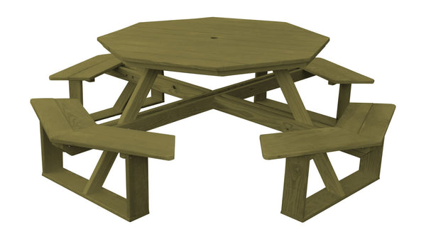 Octagon Table with Attached Walk-In Benches 54" Top