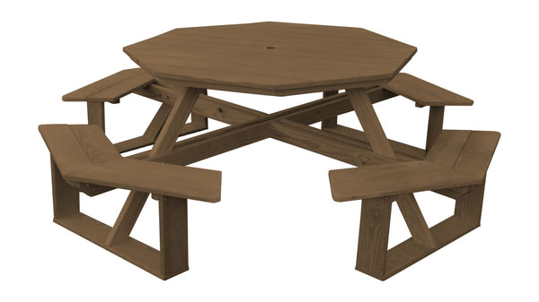 Octagon Table with Attached Walk-In Benches 54" Top