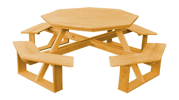Octagon Table with Attached Walk-In Benches 54" Top