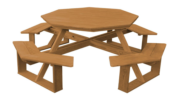Octagon Table with Attached Walk-In Benches 54" Top