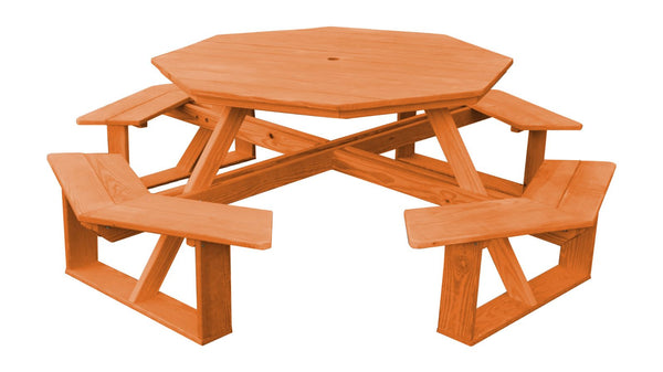 Octagon Table with Attached Walk-In Benches 54" Top
