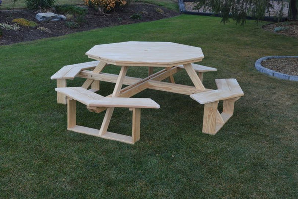 Octagon Table with Attached Walk-In Benches 54" Top