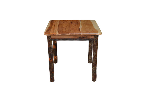 Hickory Solid Wood End Table with Shelf Option