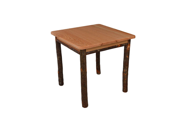 Hickory Solid Wood End Table with Shelf Option