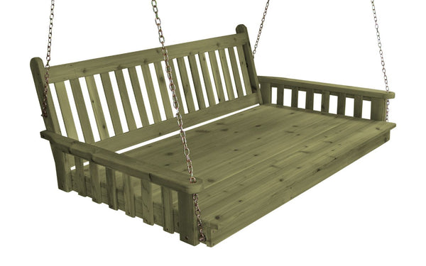 75" Twin Mattress Traditional English Swingbed Cedar Wood