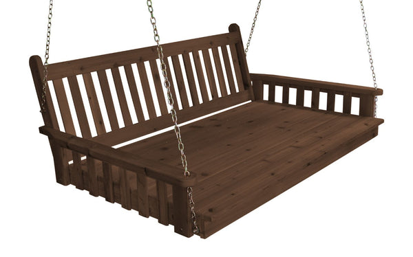 75" Twin Mattress Traditional English Swingbed Cedar Wood