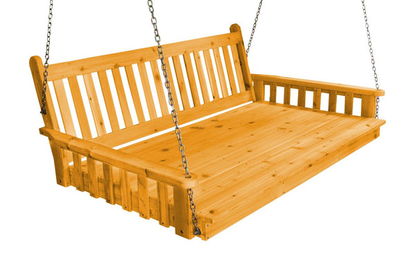 75" Twin Mattress Traditional English Swingbed Cedar Wood