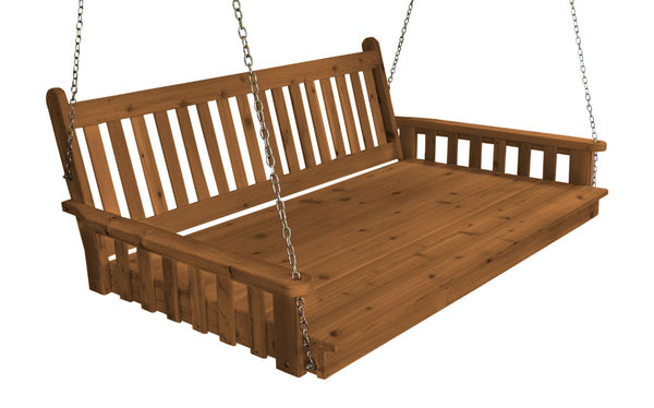 75" Twin Mattress Traditional English Swingbed Cedar Wood