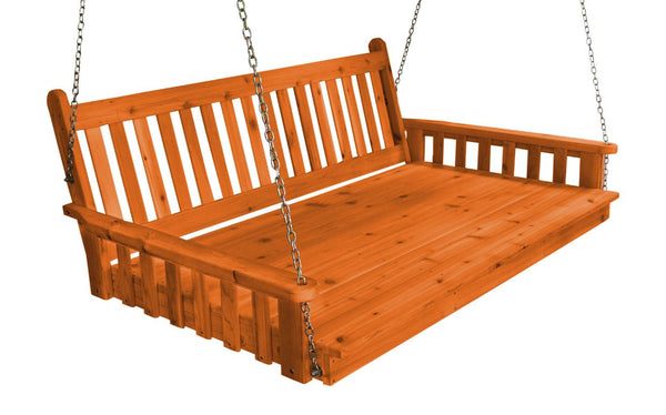 75" Twin Mattress Traditional English Swingbed Cedar Wood