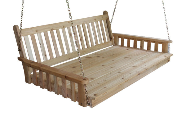 75" Twin Mattress Traditional English Swingbed Cedar Wood