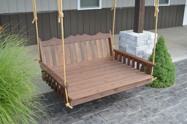 75" Twin Mattress Royal English Garden Swingbed in Cedar