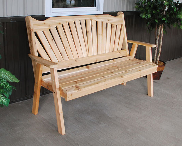 Fanback Garden Bench in Cedar