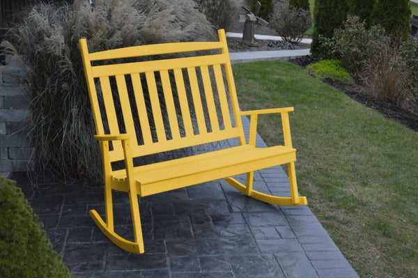 Double Classic Porch Rocker Bench in Pine