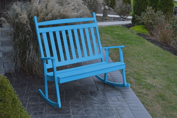 Double Classic Porch Rocker Bench in Pine